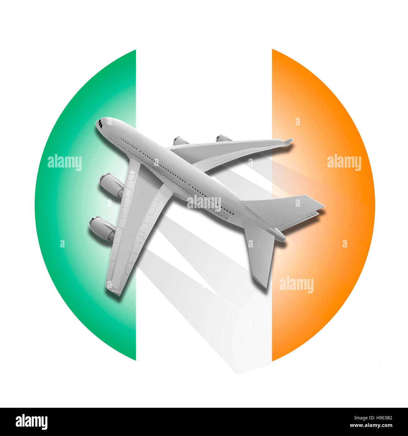 Piano e Irlanda bandiera. Foto Stock