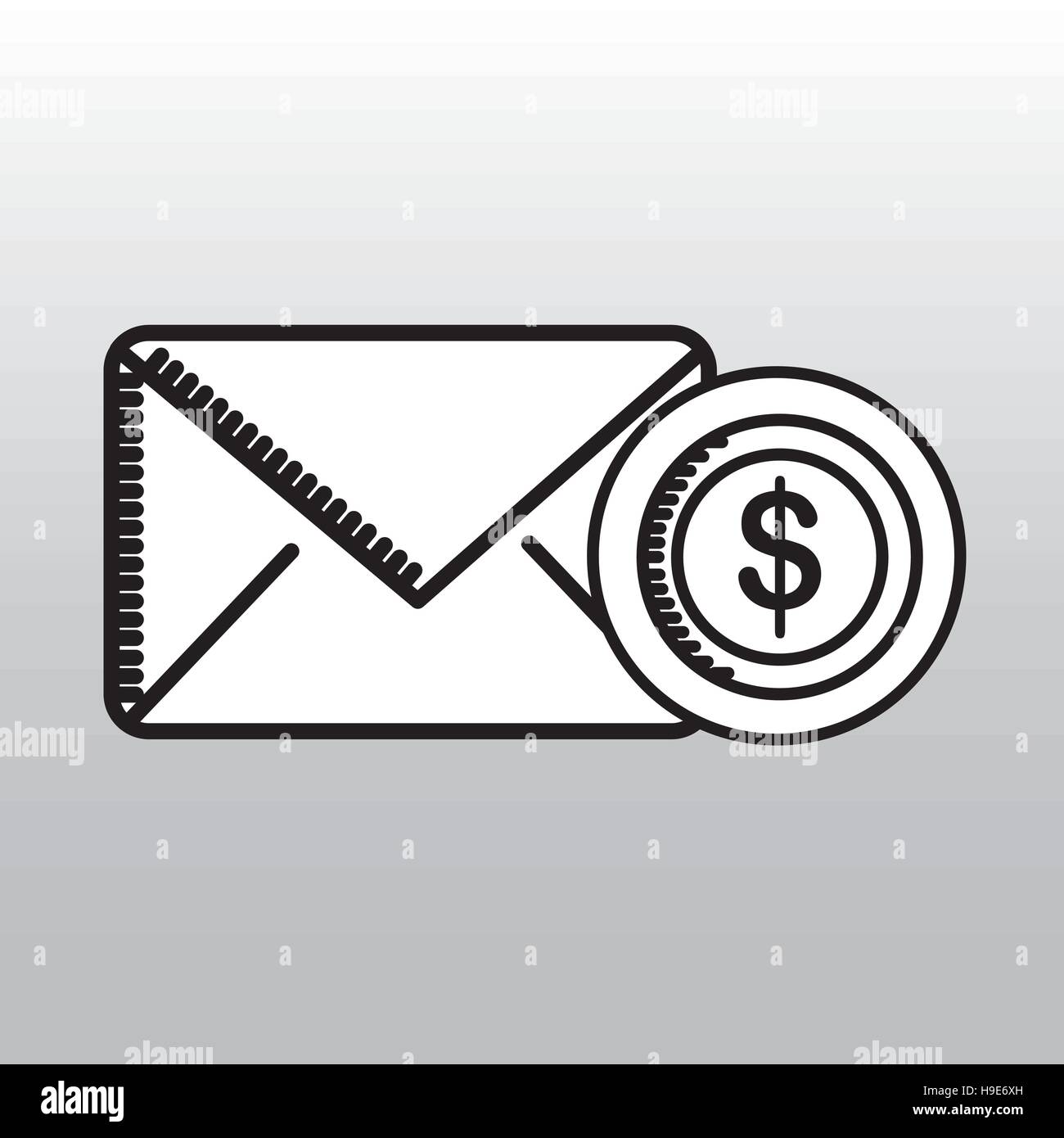 E-mail invio di denaro icona di destinazione illustrazione vettoriale EPS 10 Illustrazione Vettoriale