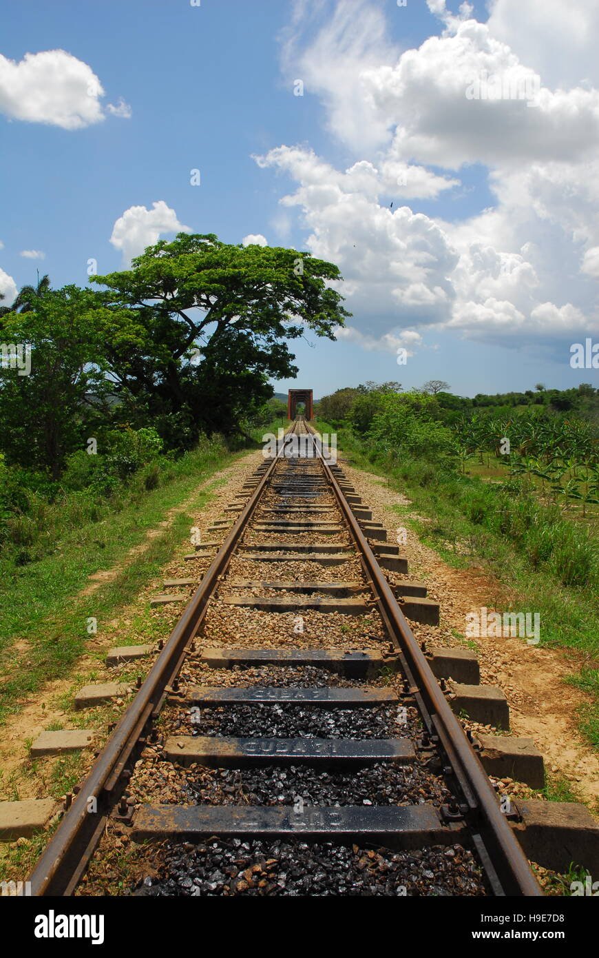 Cuba, Trinidad, Ferrovia vicino a Manaca Iznaga Foto Stock