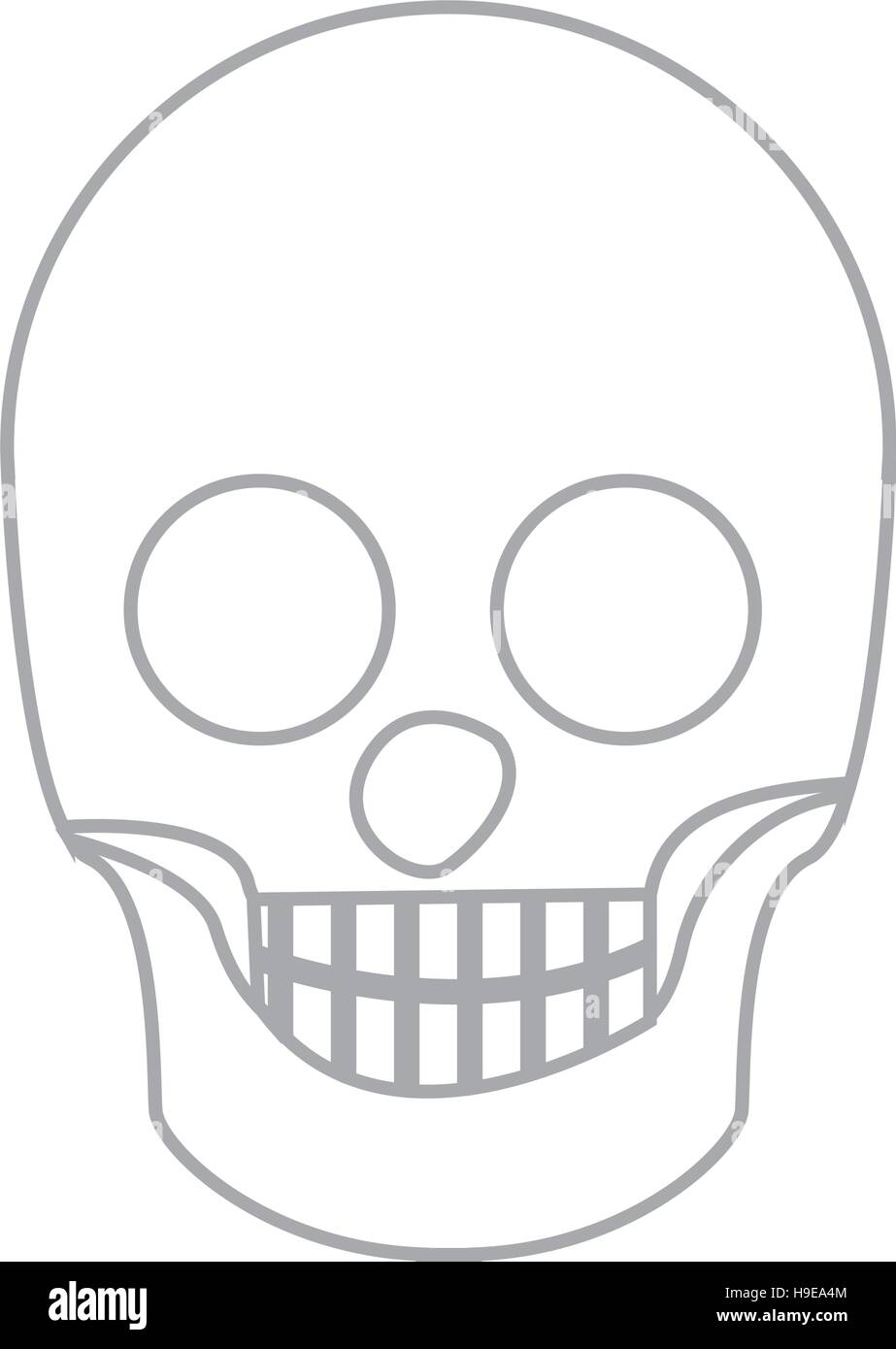 Silhouette ossa del cranio con denti illustrazione vettoriale Illustrazione Vettoriale