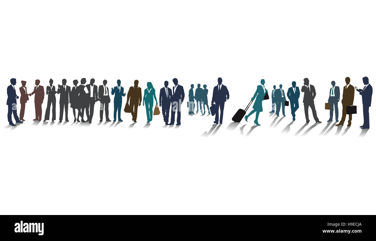 La folla o un gruppo di persone diverse Foto Stock