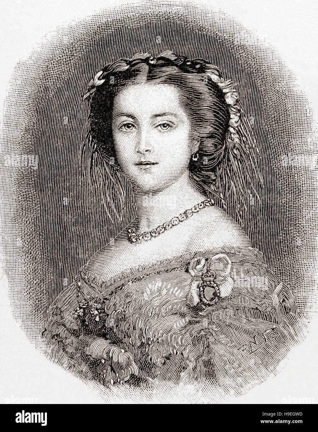 Victoria Princess Royal, 1840 - 1901. La figlia della Regina Vittoria e futuro imperatrice tedesca e Regina di Prussia dal matrimonio di imperatore tedesco Federico III. Visto qui di età compresa tra i 18. Foto Stock