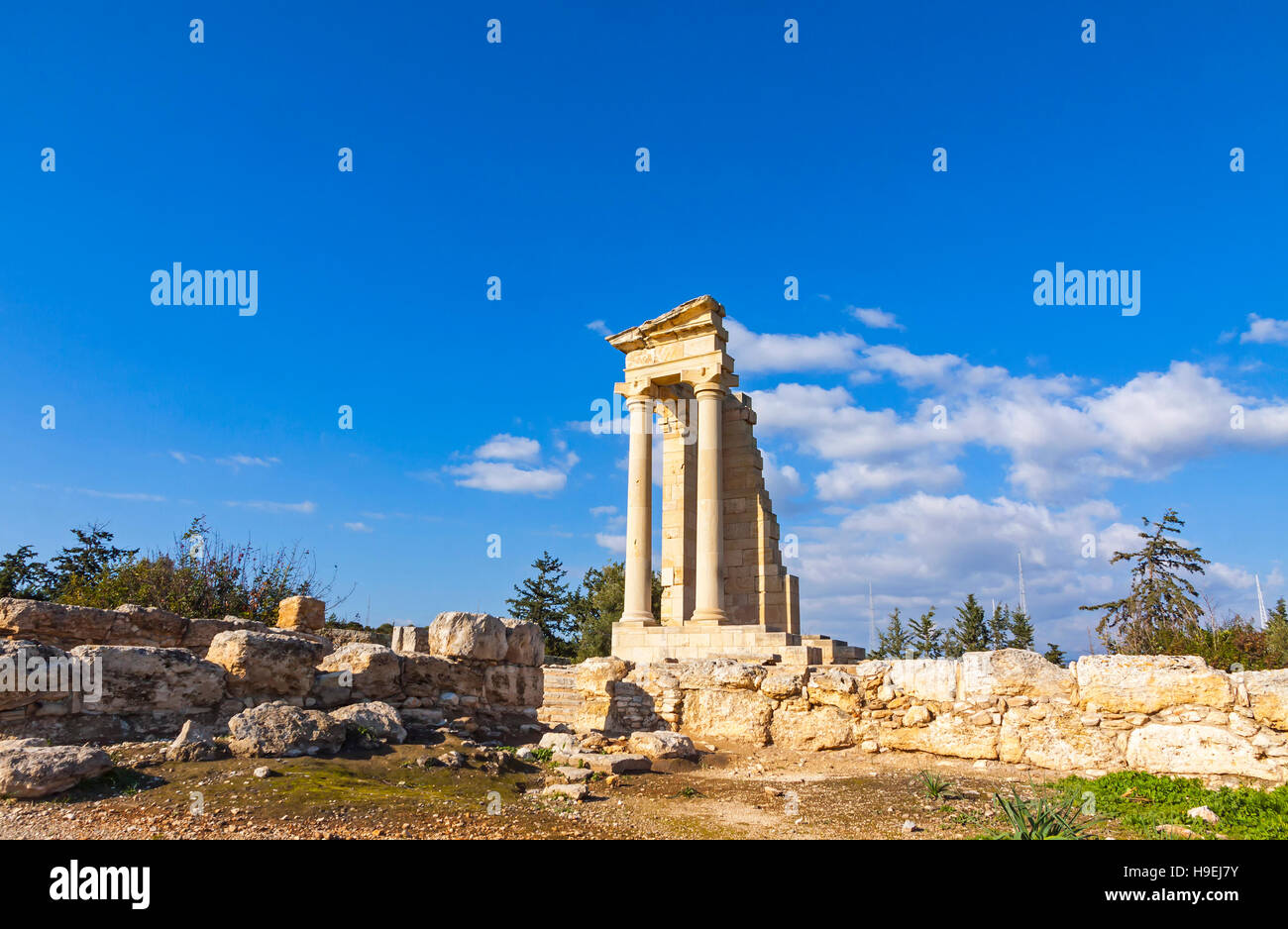 Le rovine del Santuario di Apollo Hylates, Cipro Foto Stock