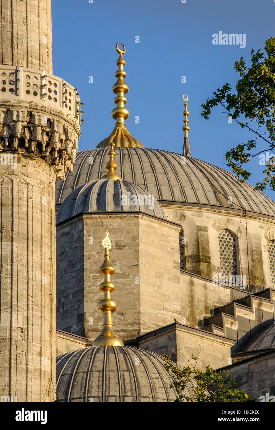 Una delle cupole della moschea blu a Istanbul, Turchia. Foto Stock