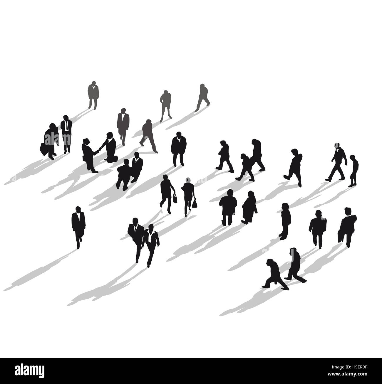 Gruppo umano da sopra Foto Stock