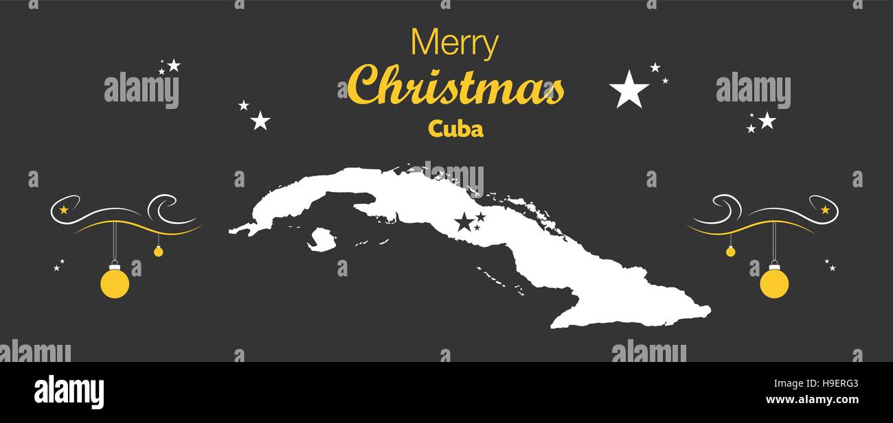 Buon Natale In Cubano.Buon Natale Illustrazione Con Tema Mappa Di Cuba Immagine E Vettoriale Alamy