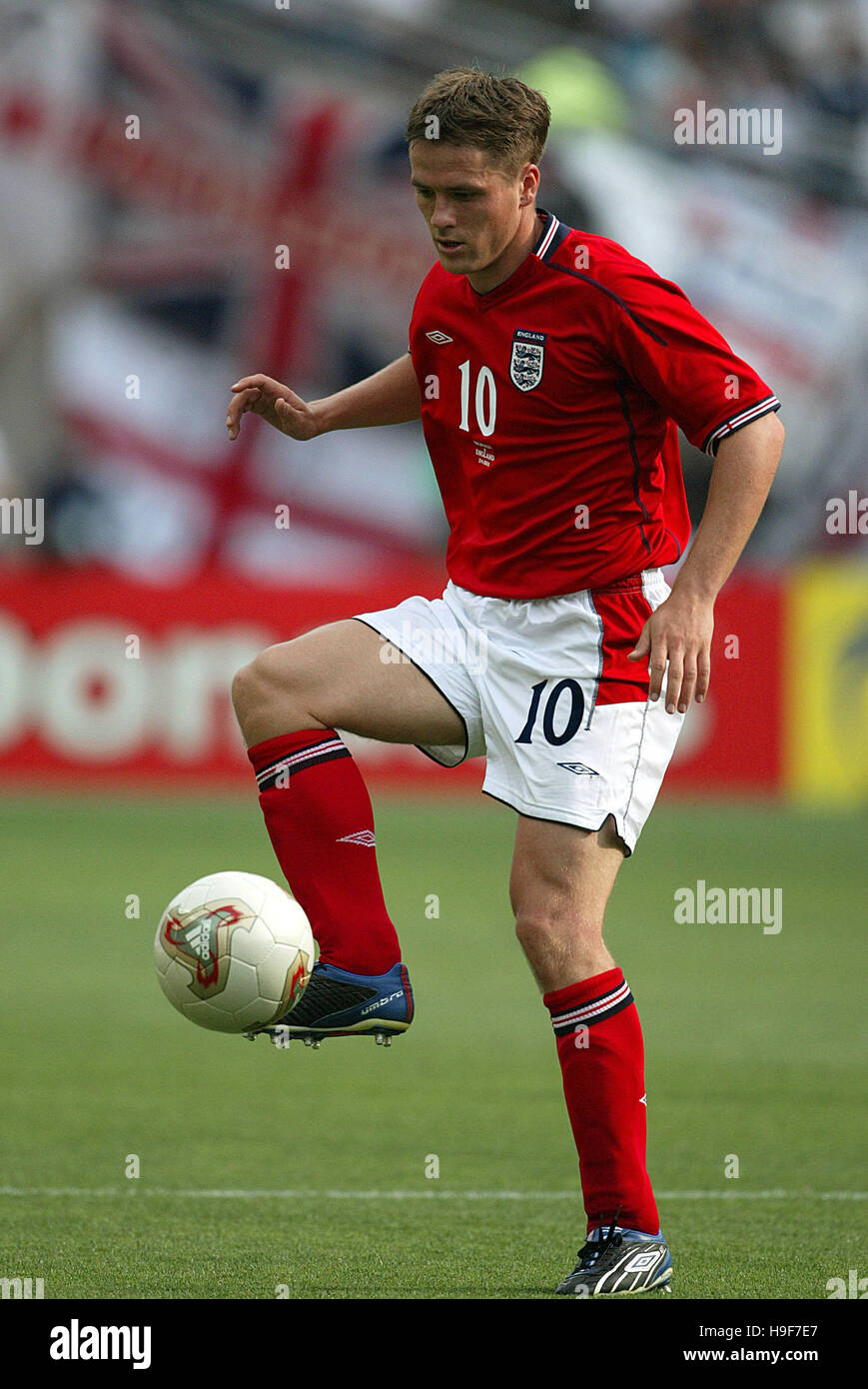 MICHAEL OWEN INGHILTERRA & Liverpool FC NAGAI STADIUM Osaka in Giappone 12 Giugno 2002 Foto Stock