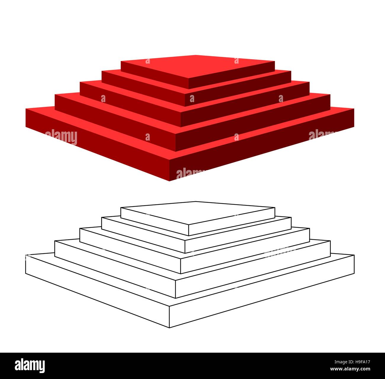 Piramide a gradini. Illustrazione Vettoriale