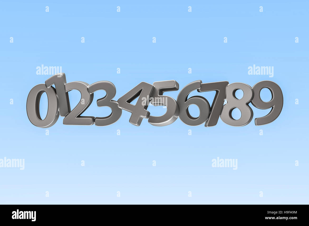 Un set di numeri 1-10 Foto Stock