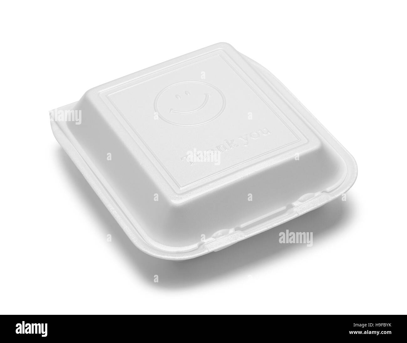 Chiuso styrofoam per go box isolati su sfondo bianco. Foto Stock
