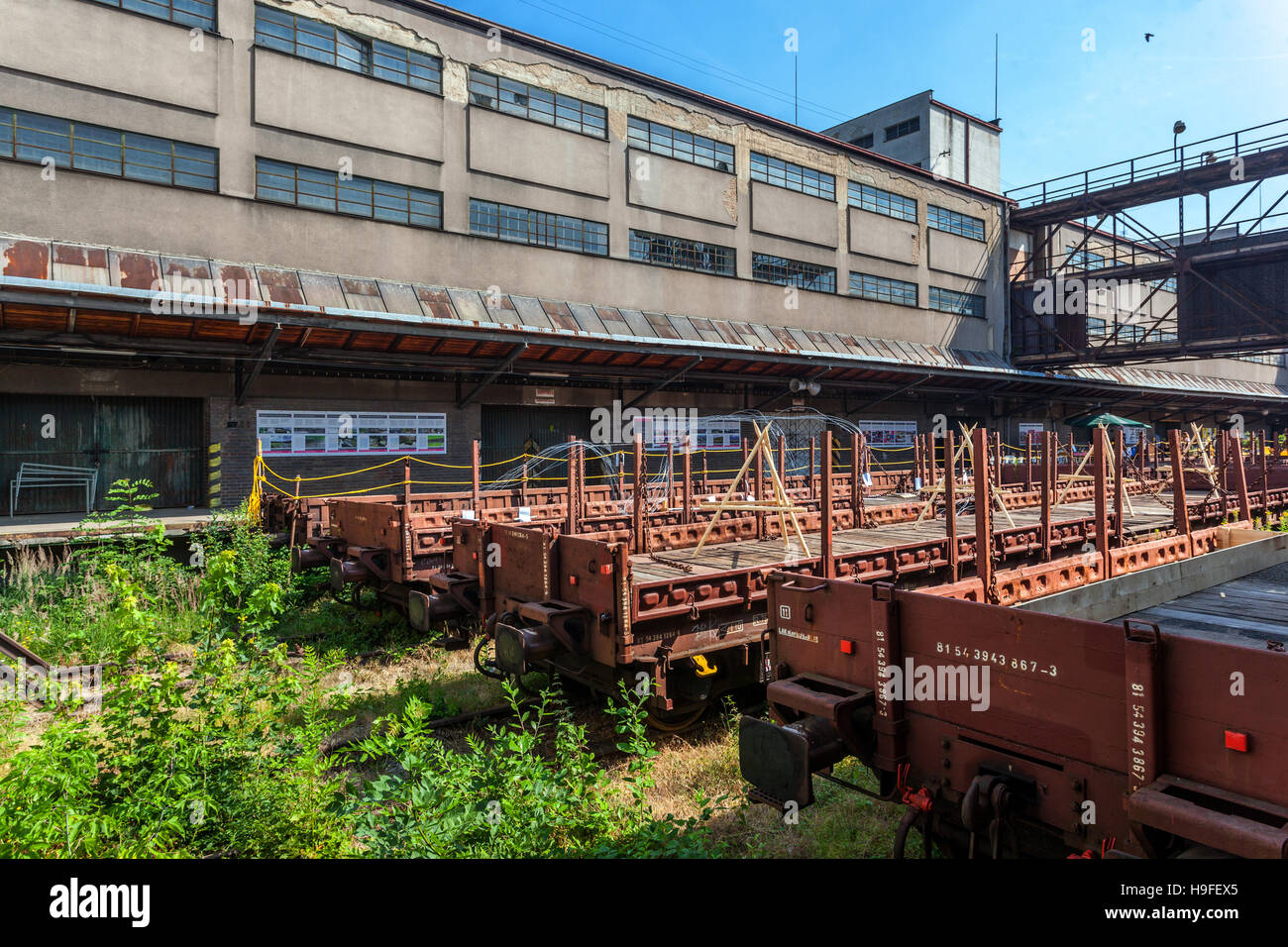 Nakladove nadrazi Zizkov, cargo ex stazione ferroviaria, Praga, Repubblica Ceca, Europa Foto Stock