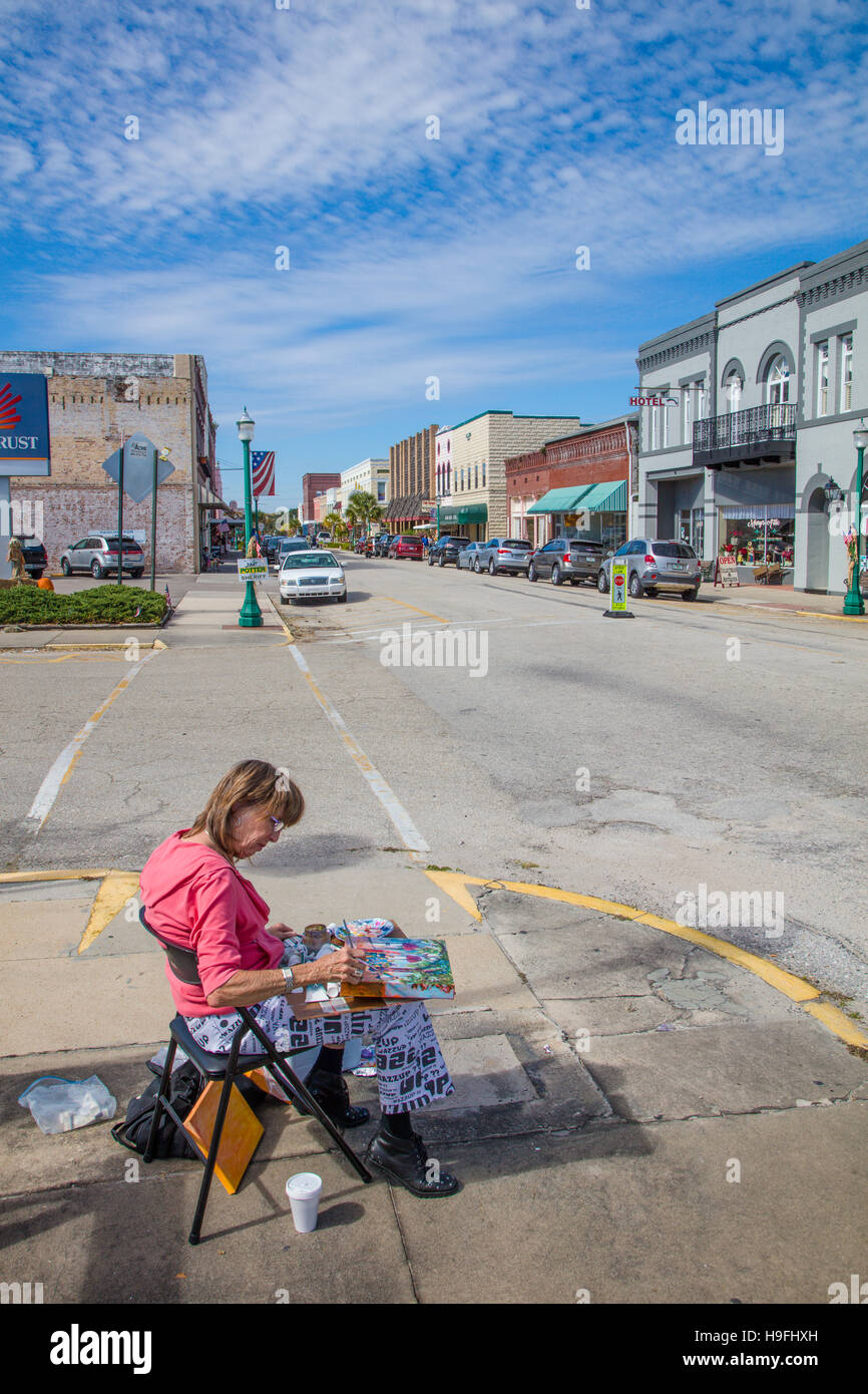 Quartiere del centro storico listato sul Registro Nazionale dei Luoghi storici di antiche città dello shopping di Arcadia Florida Foto Stock