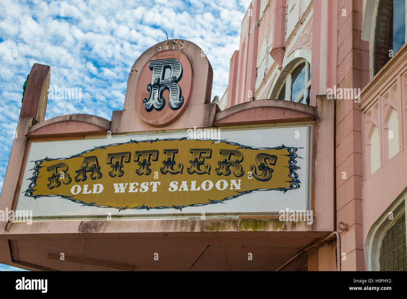 Quartiere del centro storico listato sul Registro Nazionale dei Luoghi storici di antiche città dello shopping di Arcadia Florida Foto Stock