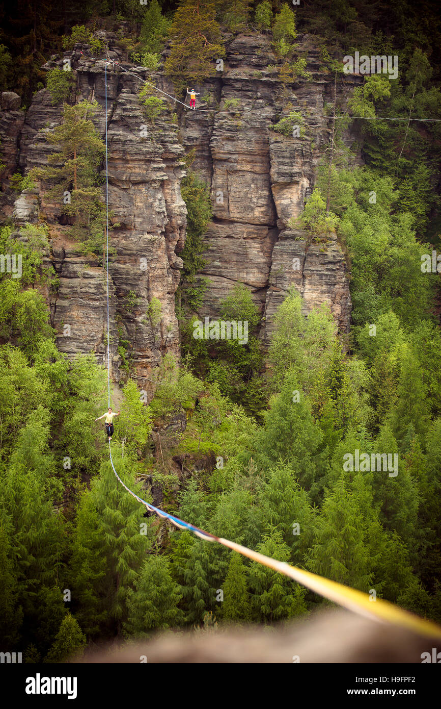 Highline in pietra arenaria Foto Stock