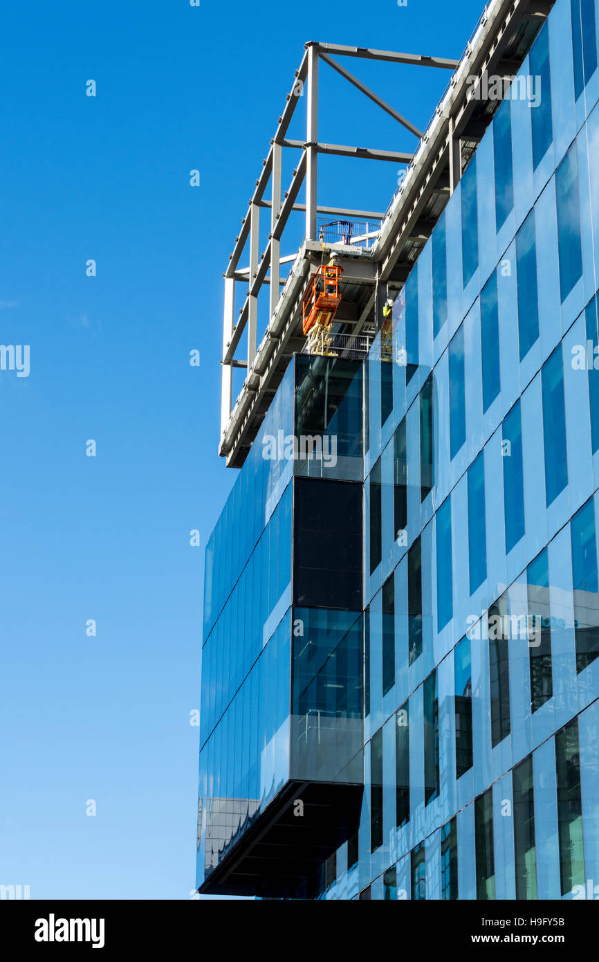 Il No.1 Spinningfields sullo sviluppo di Office in costruzione, Spinningfields, Manchester, Inghilterra, Regno Unito Foto Stock