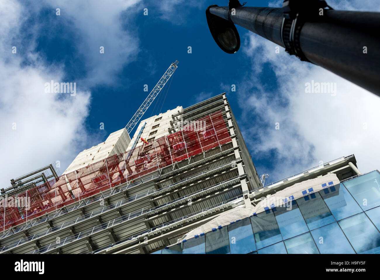 Il No.1 Spinningfields sullo sviluppo di Office in costruzione, Spinningfields, Manchester, Inghilterra, Regno Unito Foto Stock