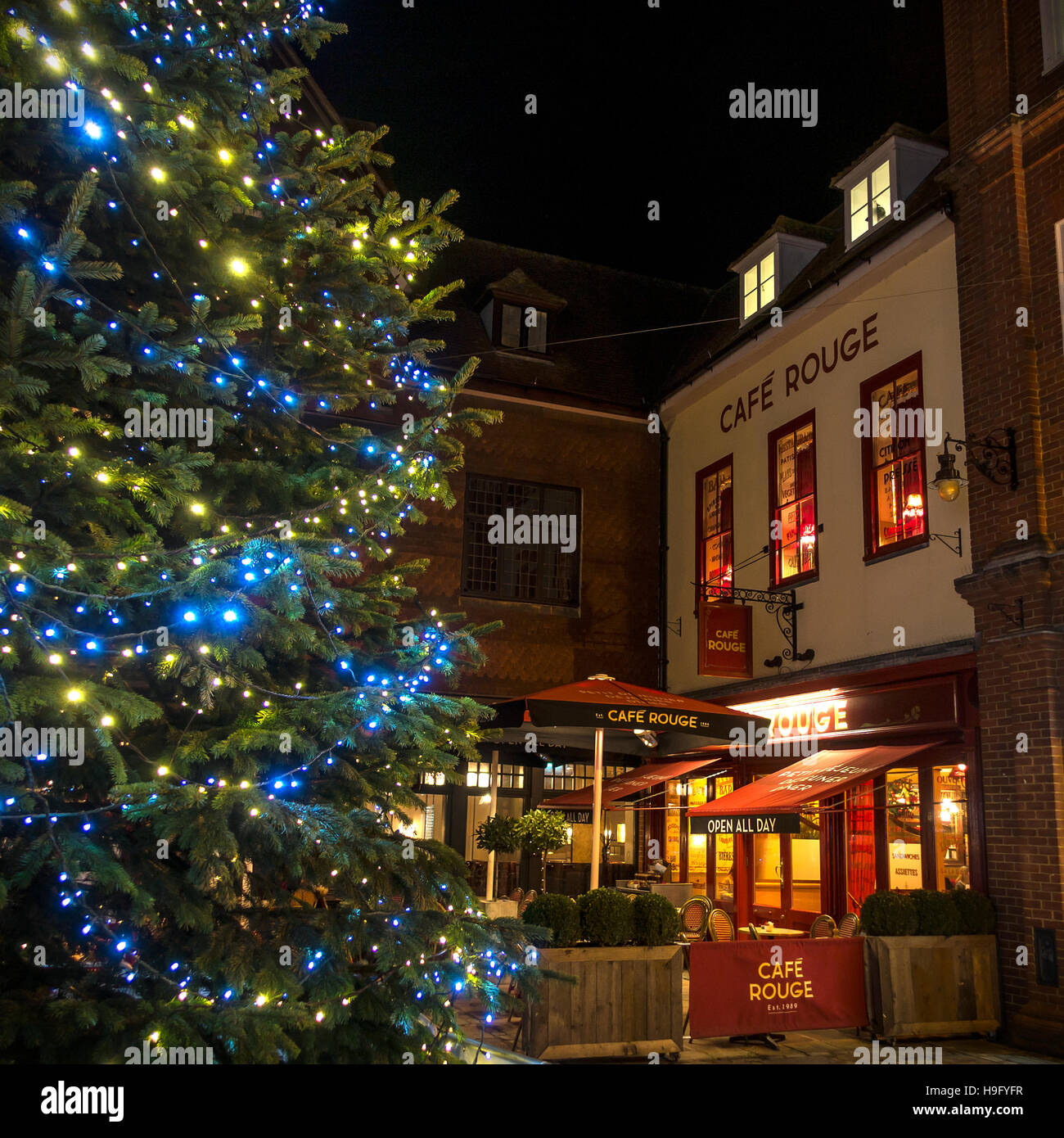 Cafe Rouge ristorante Francese a Natale Canterbury City Center Kent Foto Stock