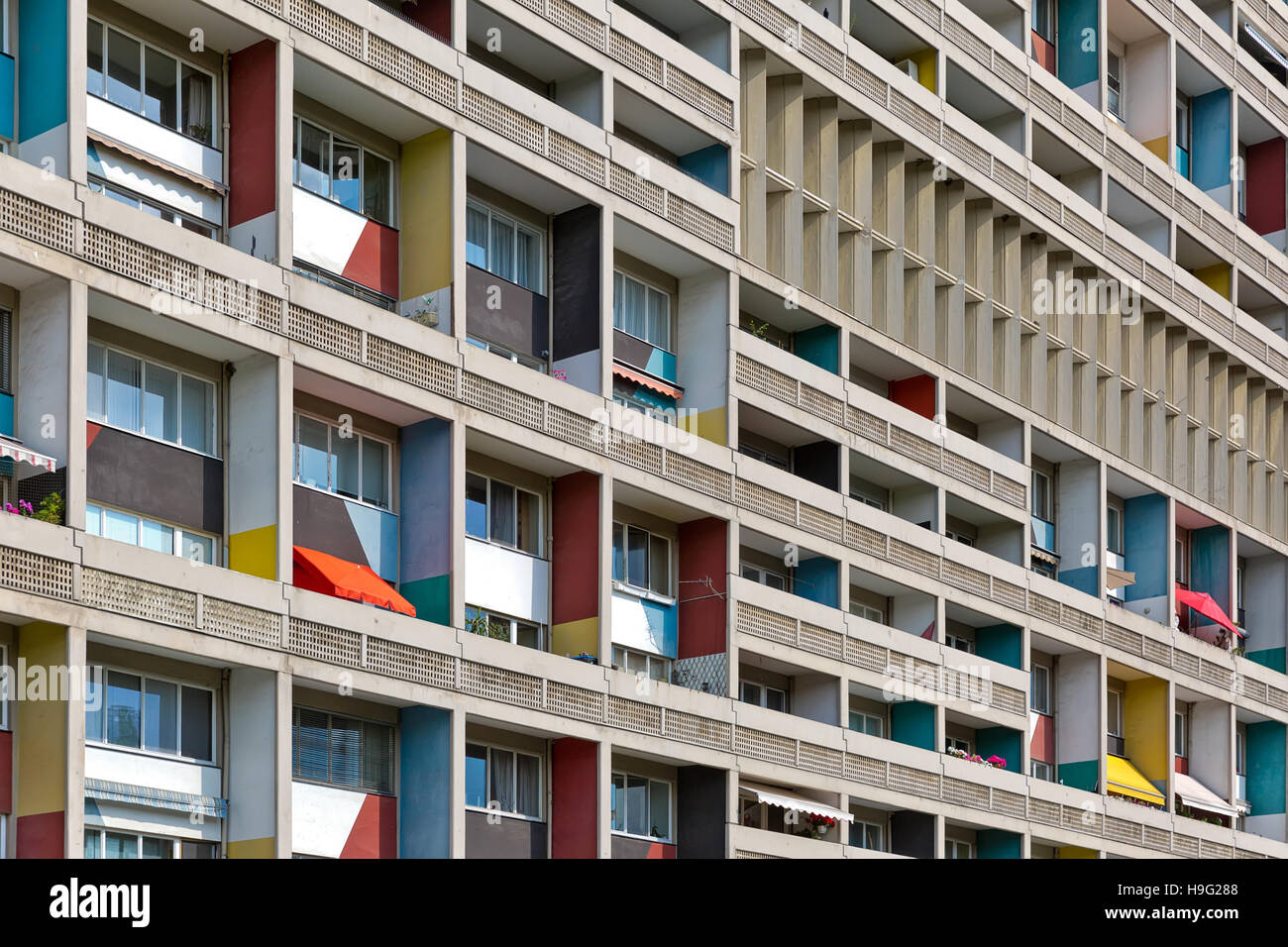 Berlino, Germania - Luglio 2014: Le Corbusier Haus fu progettato da Le Corbusier nel 1957 seguendo il suo concetto di Unite d'Habitation (scatola) Foto Stock