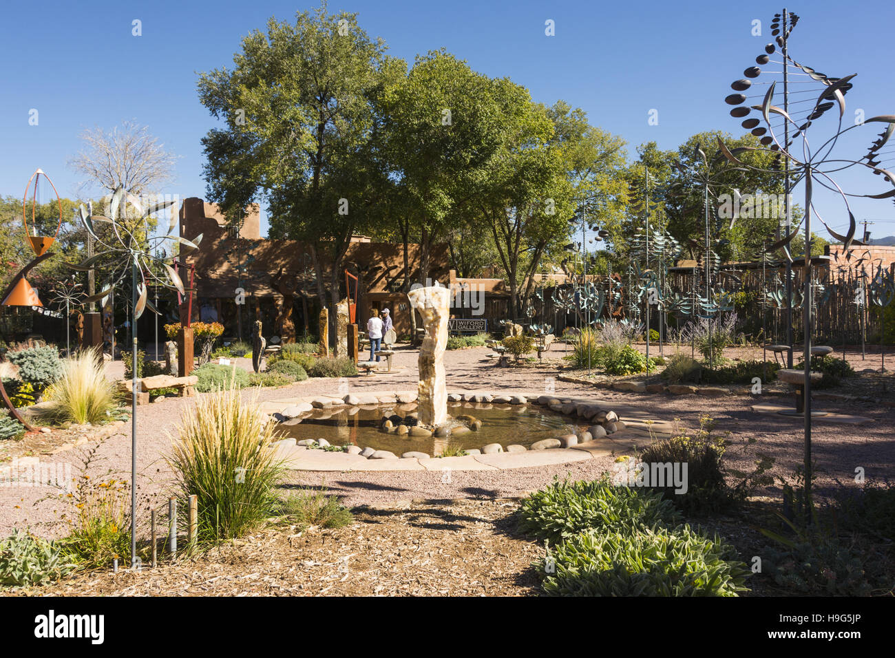 Nuovo Messico, Santa Fe, Canyon Road art district Foto Stock