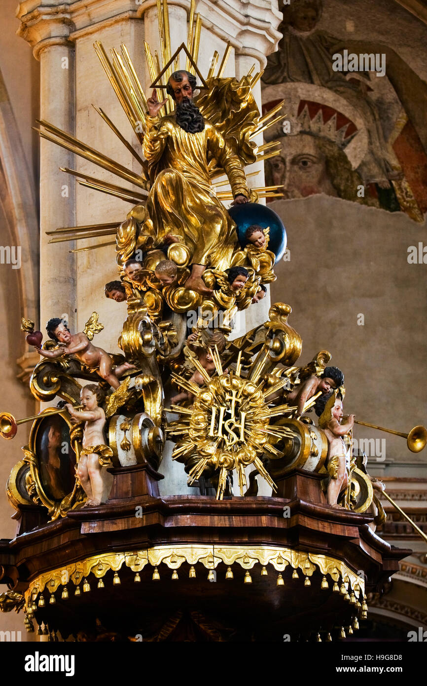 Rappresentazione della Santissima Trinità nella cattedrale di Graz, Stiria, Austria, Europa Foto Stock