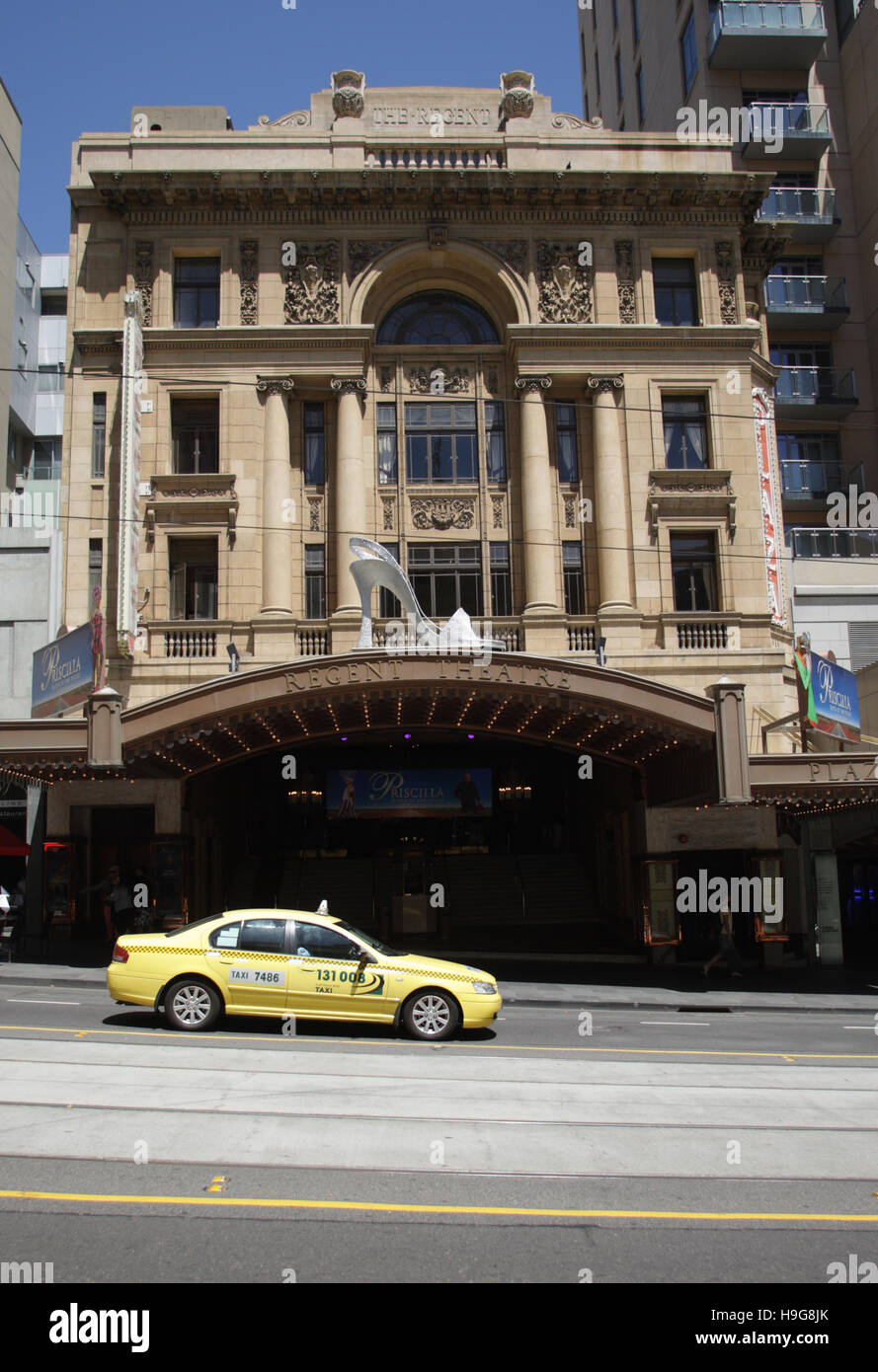 Regent Theatre di Collins Street, costruito nel 1929, il teatro musicale, protetto edificio storico, Melbourne, Victoria, Australia Foto Stock