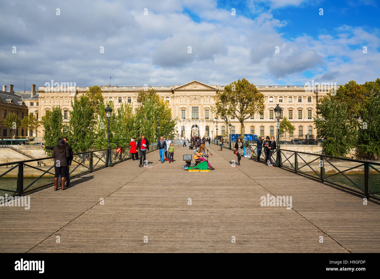 Pont des Arts sul fiume Senna a Parigi, Francia Foto Stock