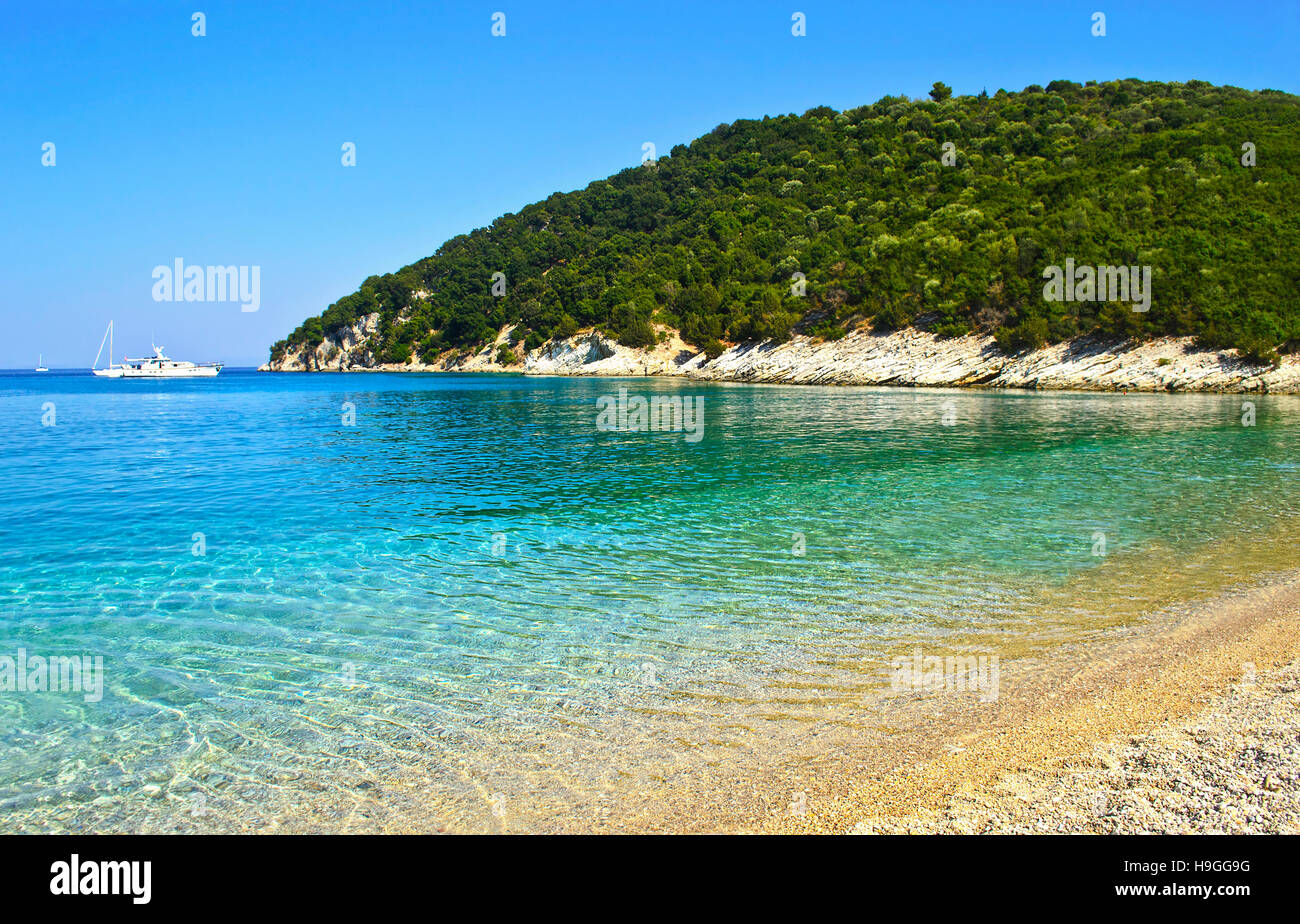 Filiatrò spiaggia a Ithaca Grecia Foto Stock