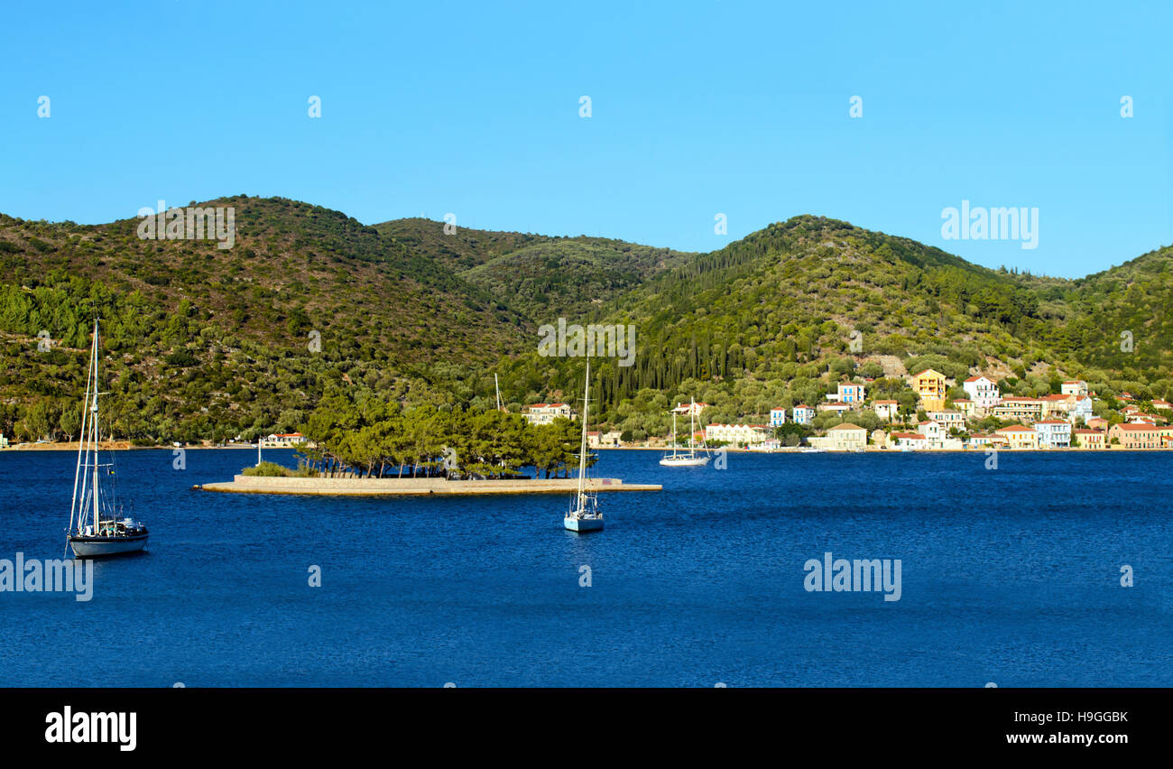 Vathy in Ithaca isola Grecia Foto Stock