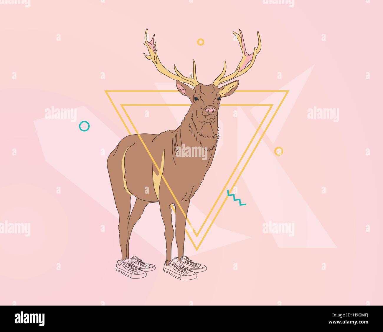 Creative deer illustrazione vettoriale o stampa o dello sfondo Illustrazione Vettoriale