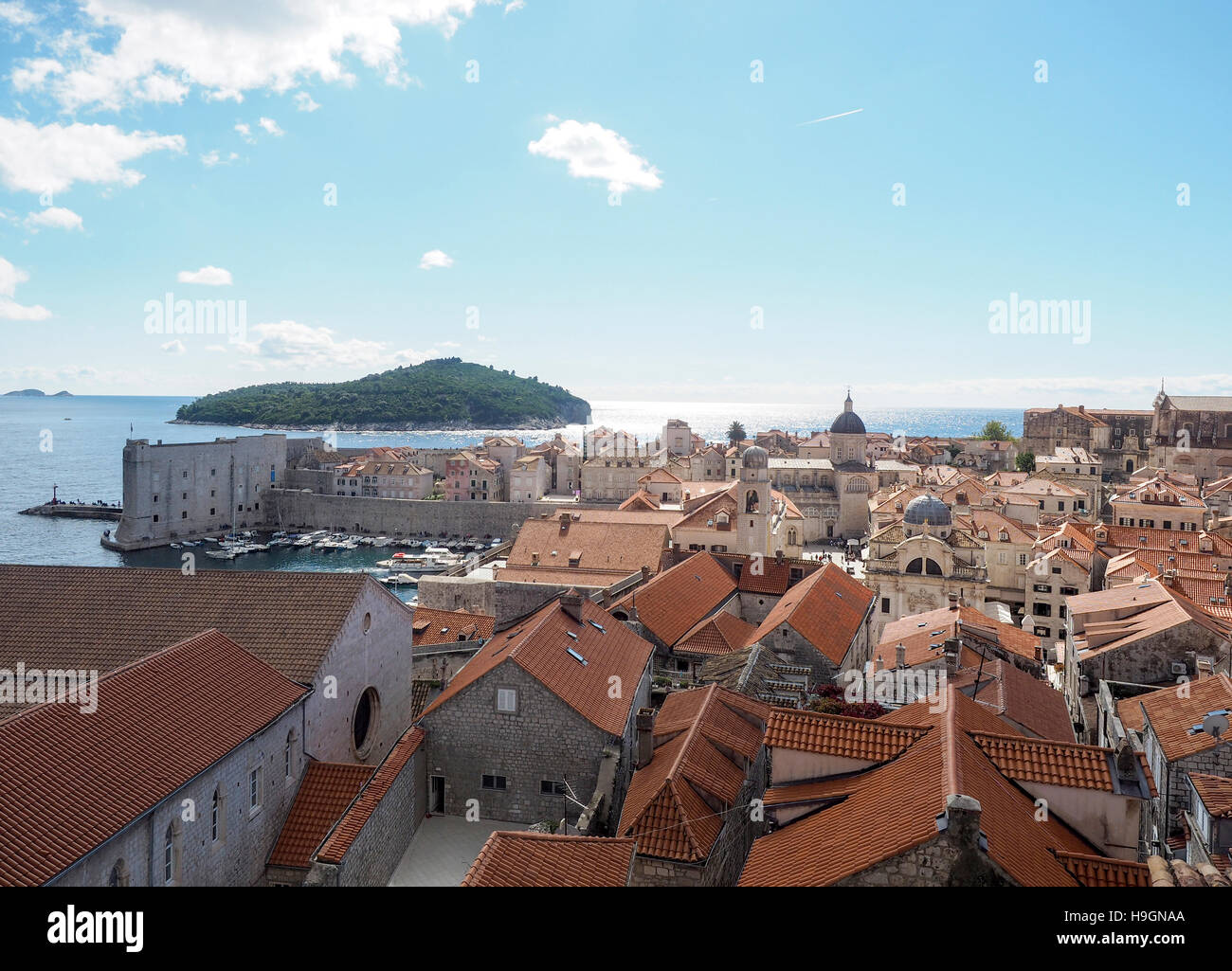 Croazia, Dubrovnik, la città vecchia cinta di mura Foto Stock