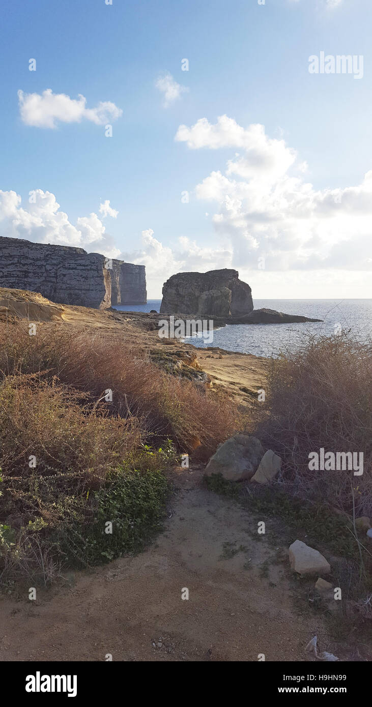 Calma il meteo a Dwejra Bay, Gozo Foto Stock