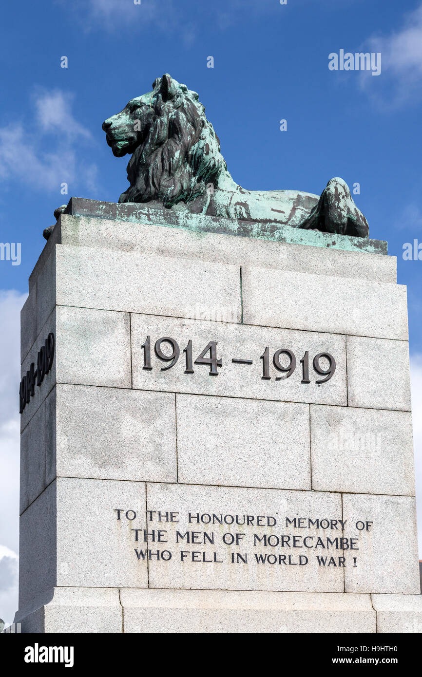 Prima Guerra Mondiale memorial, Morecambe, England, Regno Unito Foto Stock