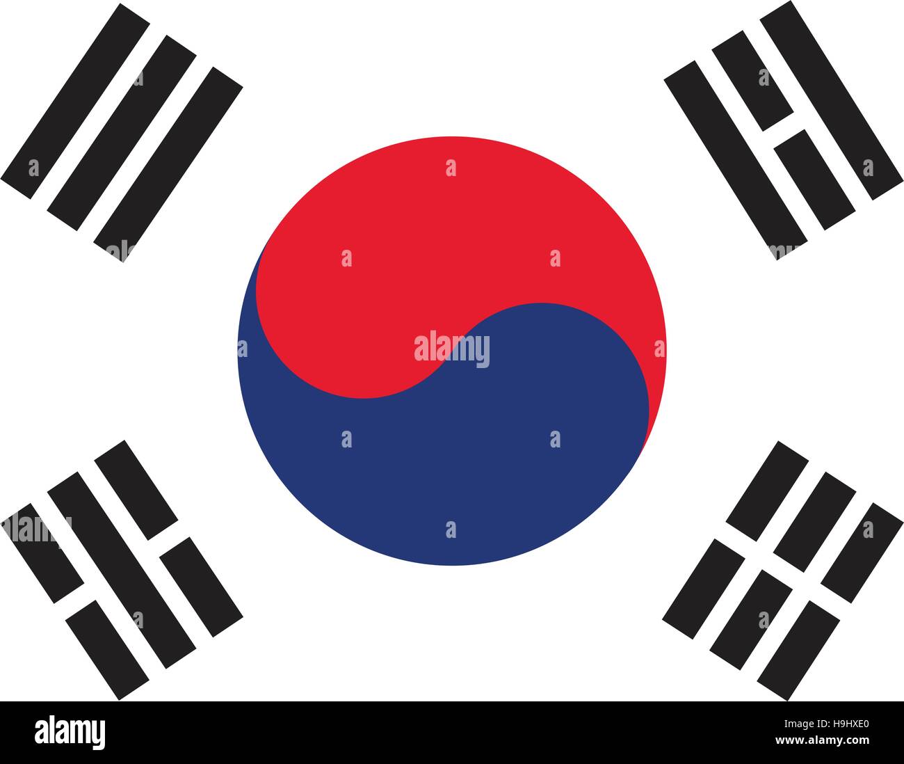 Corea del Sud bandiera illustrazione vettoriale Illustrazione Vettoriale