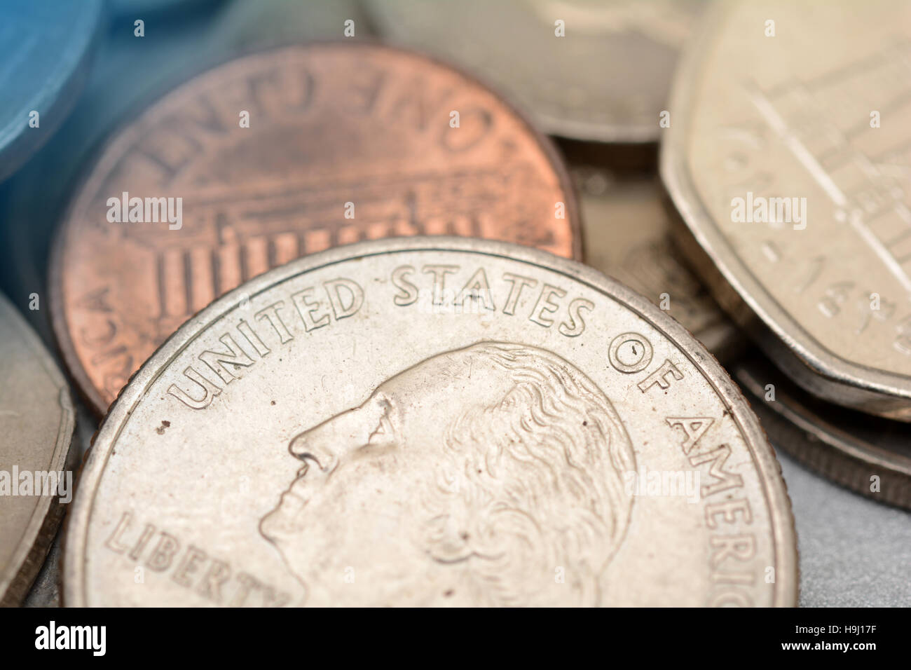 Chiudere fino agli Stati Uniti d'America Coin Foto Stock