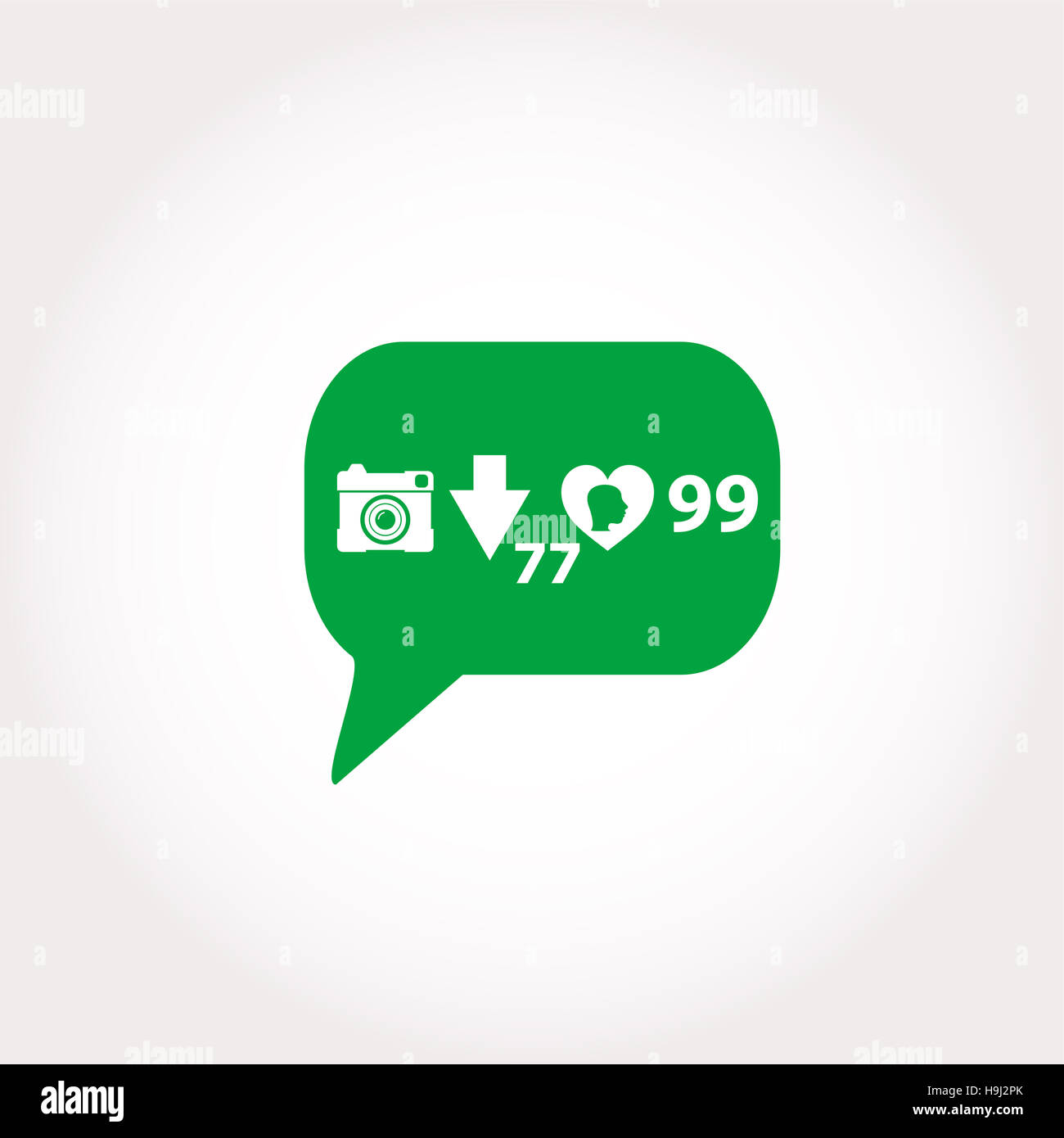 Contatore come icona di notifica, moderno pulsante piatto, commento icone Foto Stock