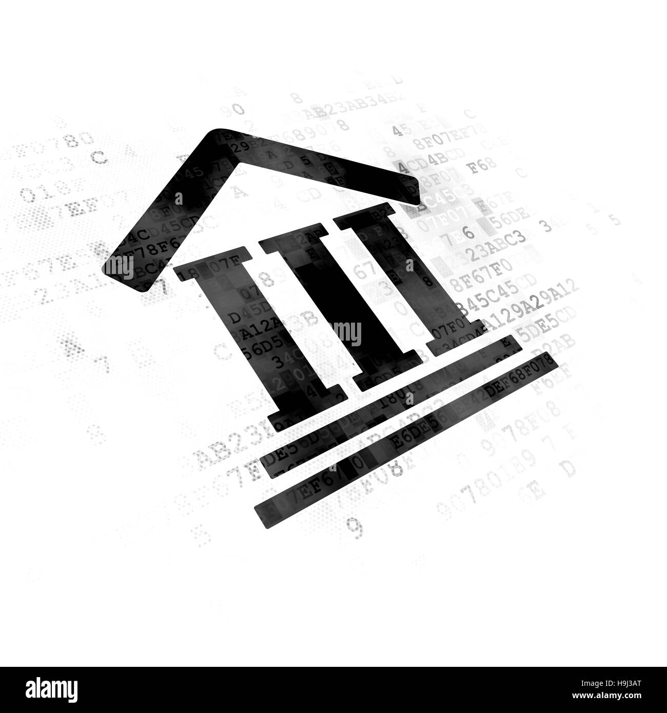 Il concetto di legge: Courthouse su sfondo digitale Foto Stock