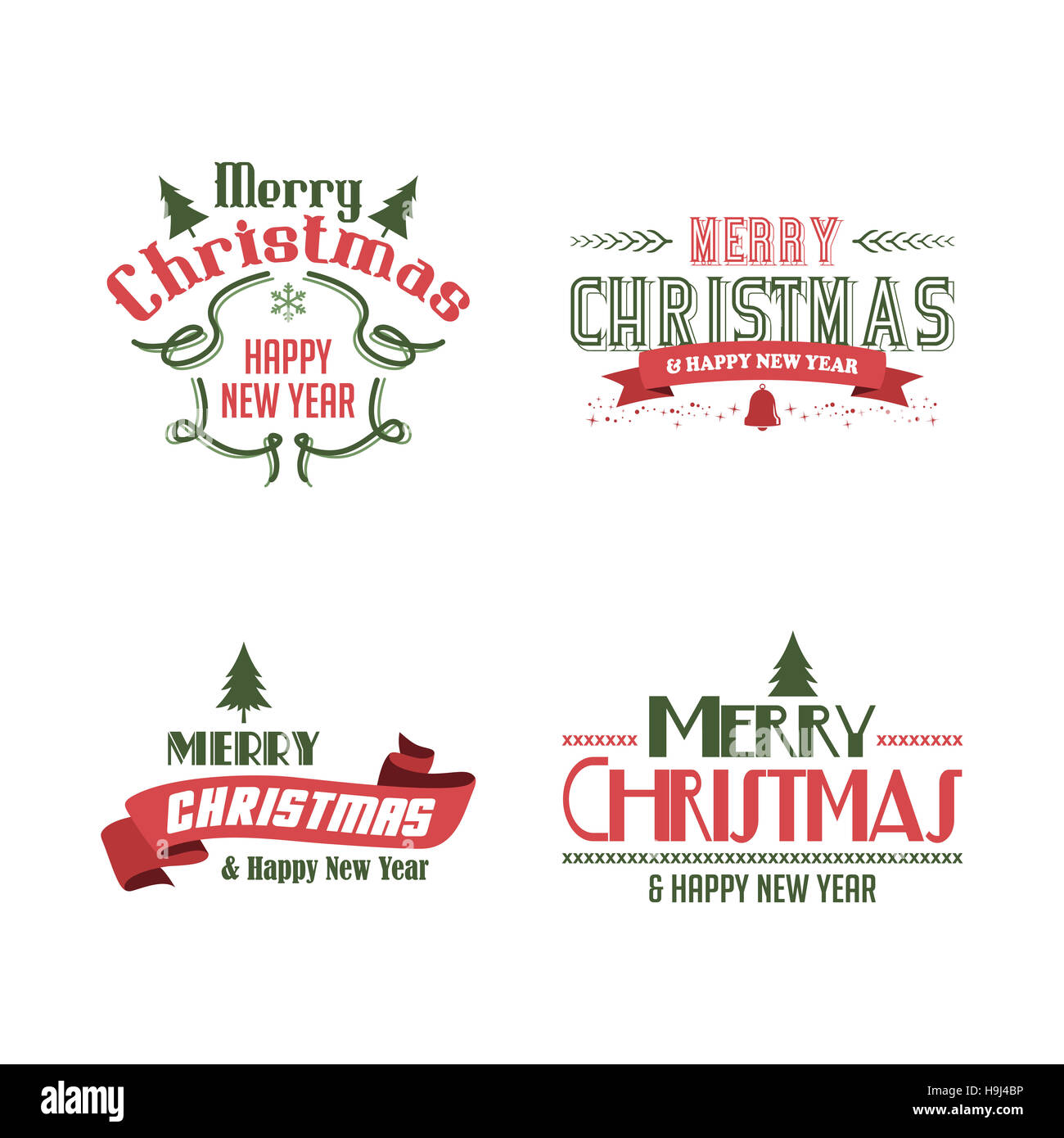 Merry Christmas etichetta Foto Stock