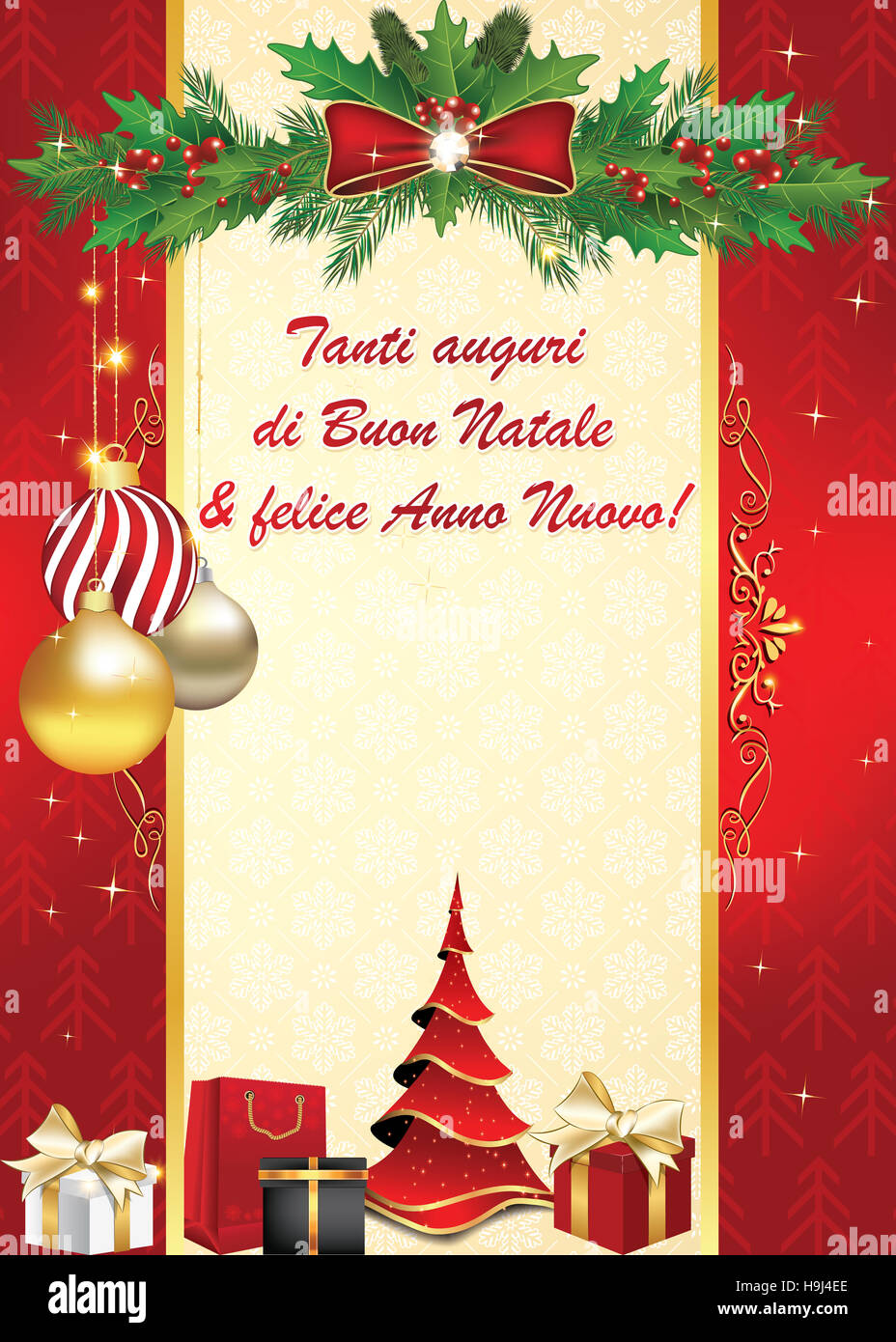 Tanti auguri di Buon Natale e felice Anno Nuovo! - Biglietto d'auguri.  Colori di stampa Foto stock - Alamy