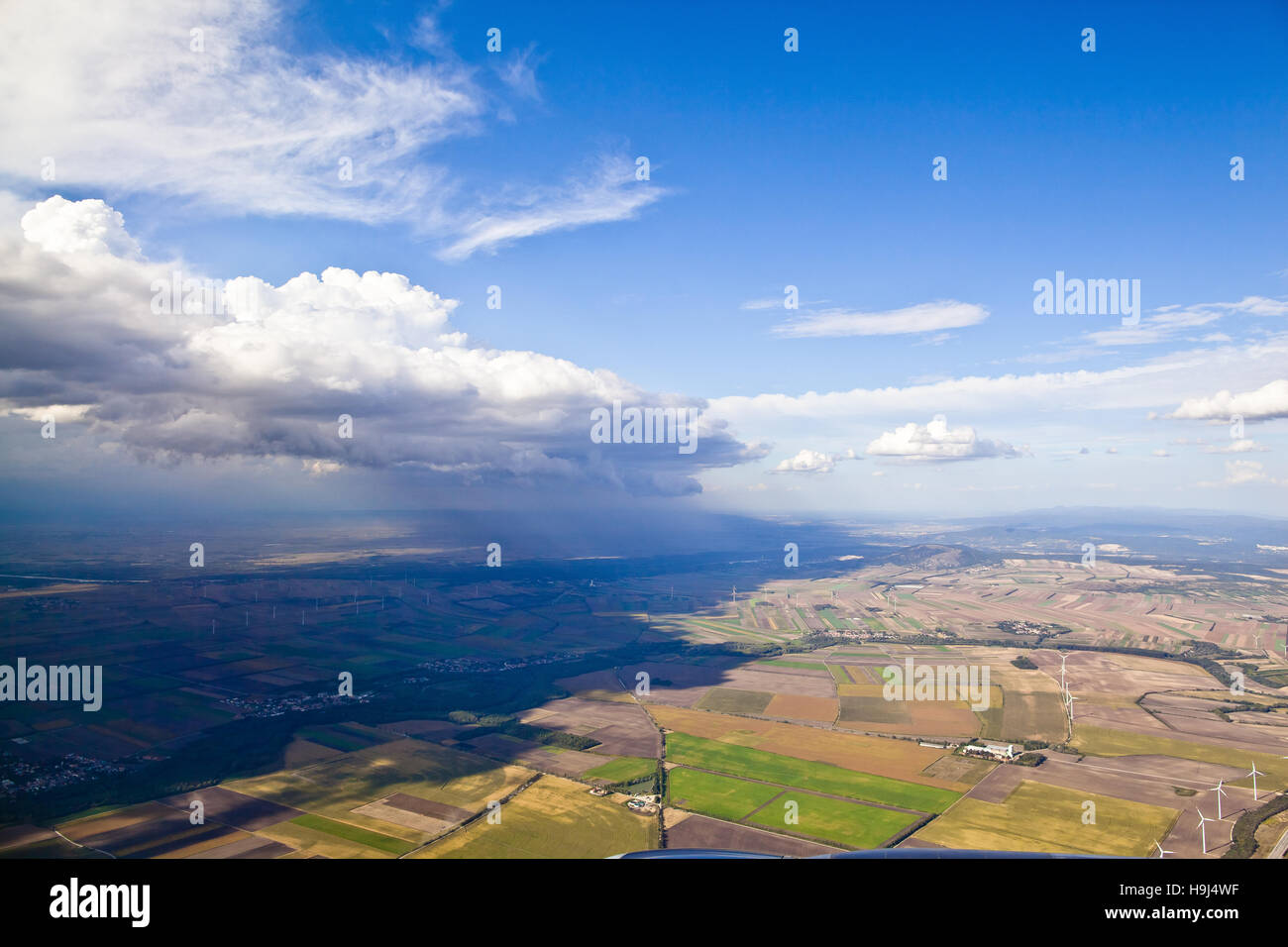 Panorama della città dalla Bird view aereo qui sopra Foto Stock