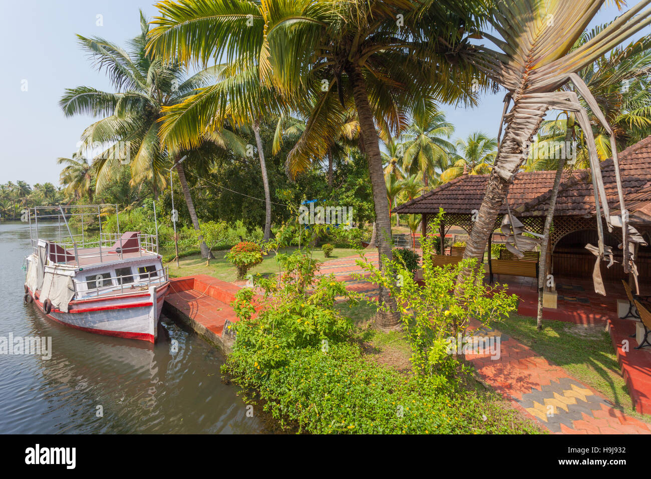 Il Kerala per via navigabile hotel resort, Kerala, India Foto Stock