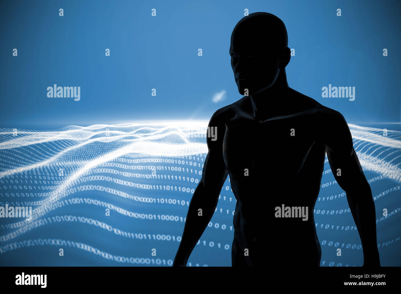 Immagine composita di immagine di un carattere nero Foto Stock