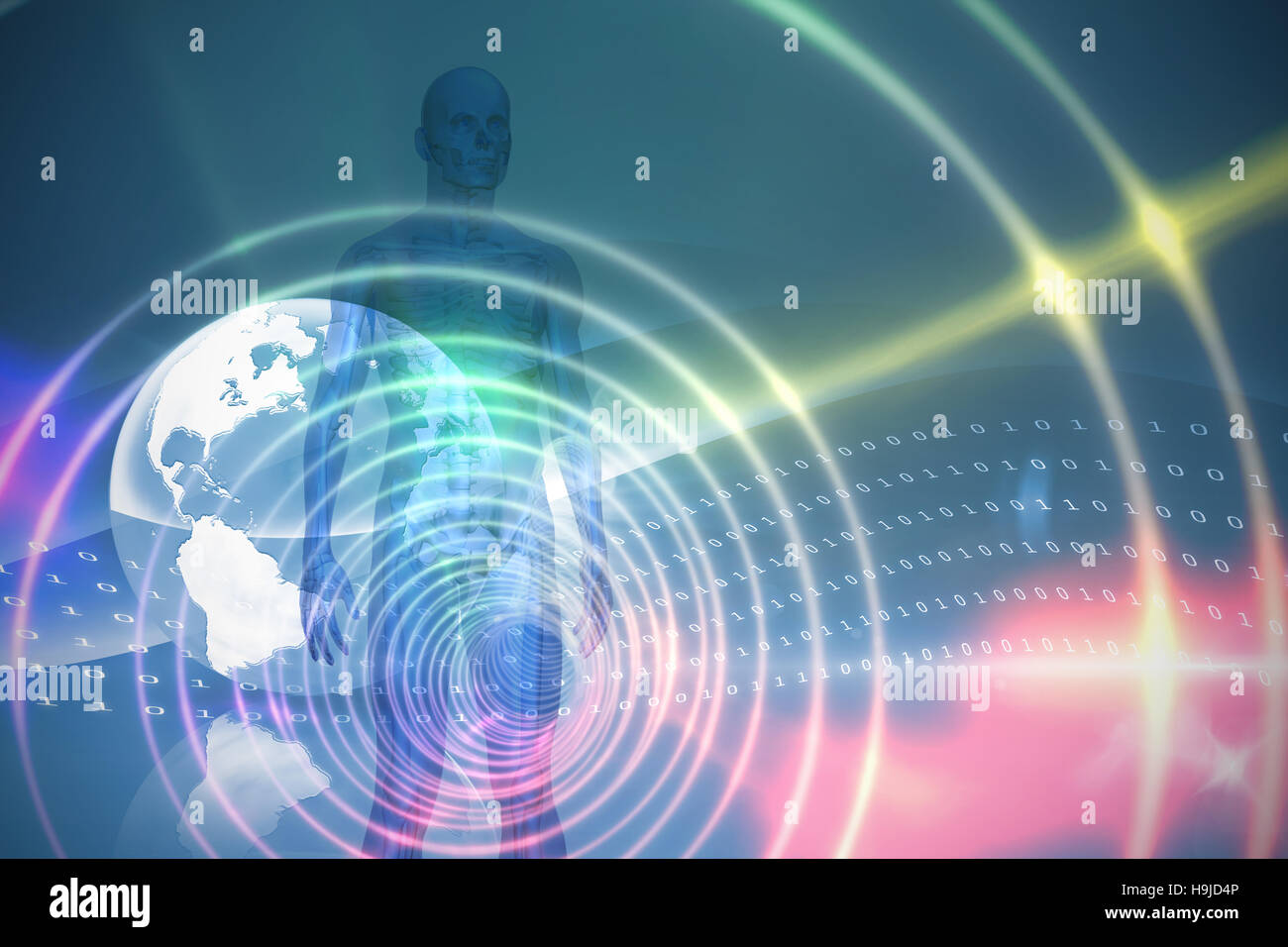 Immagine composita di carattere blu Foto Stock