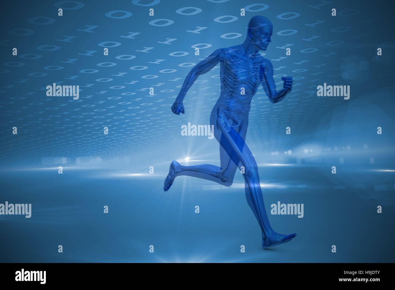 Immagine composita di carattere blu acceso Foto Stock