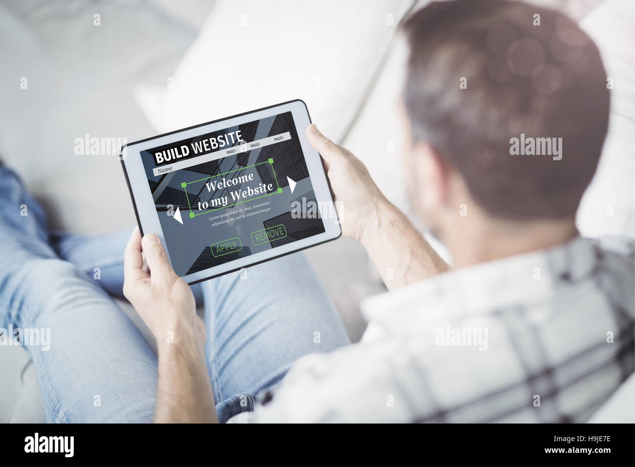 Immagine composita di immagine composita di costruire interfaccia del sito web Foto Stock