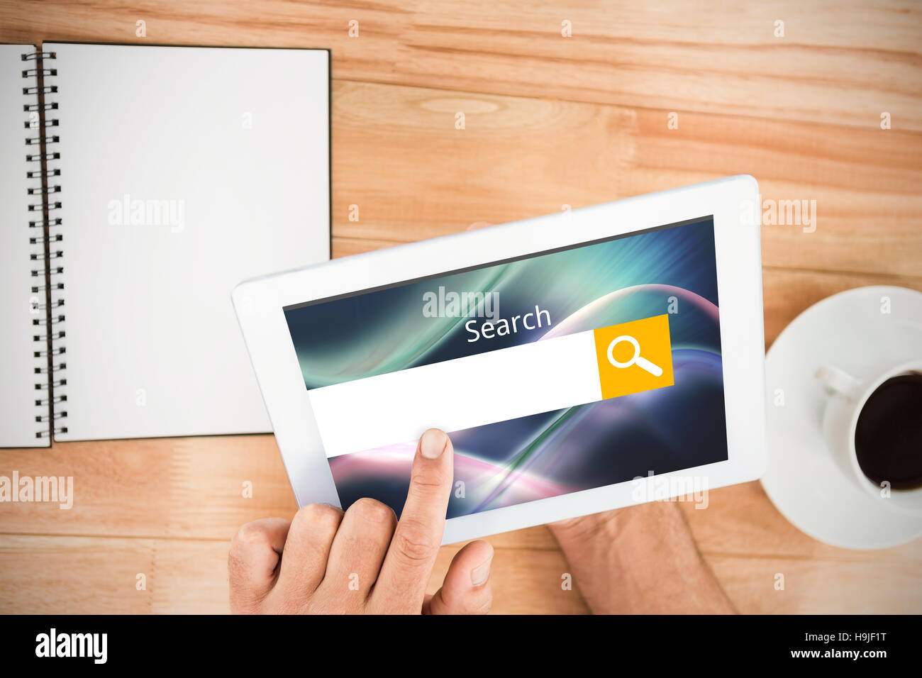 Immagine composita del logo di una barra di ricerca Foto Stock