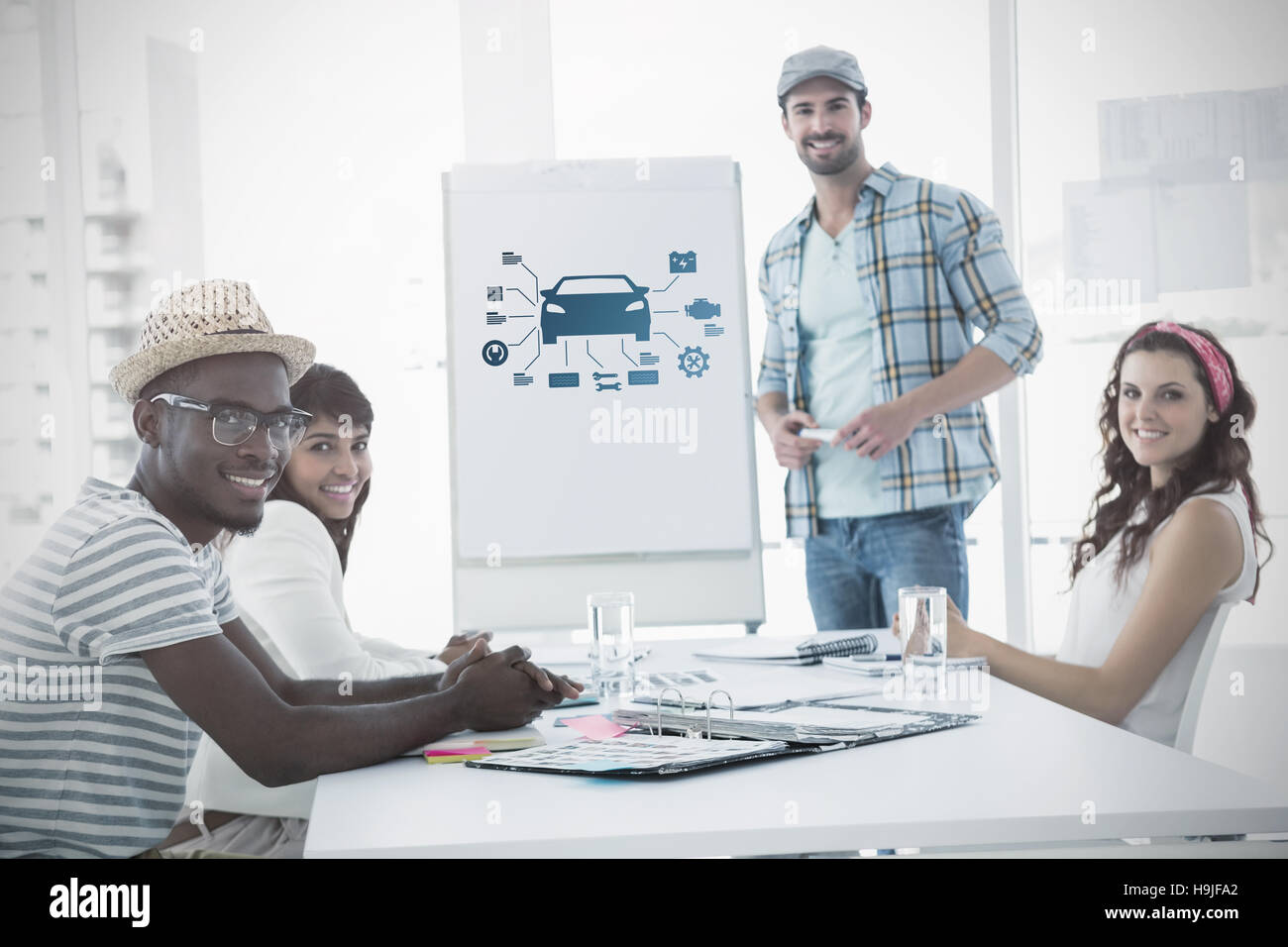 Immagine composita della meccanica auto Foto Stock