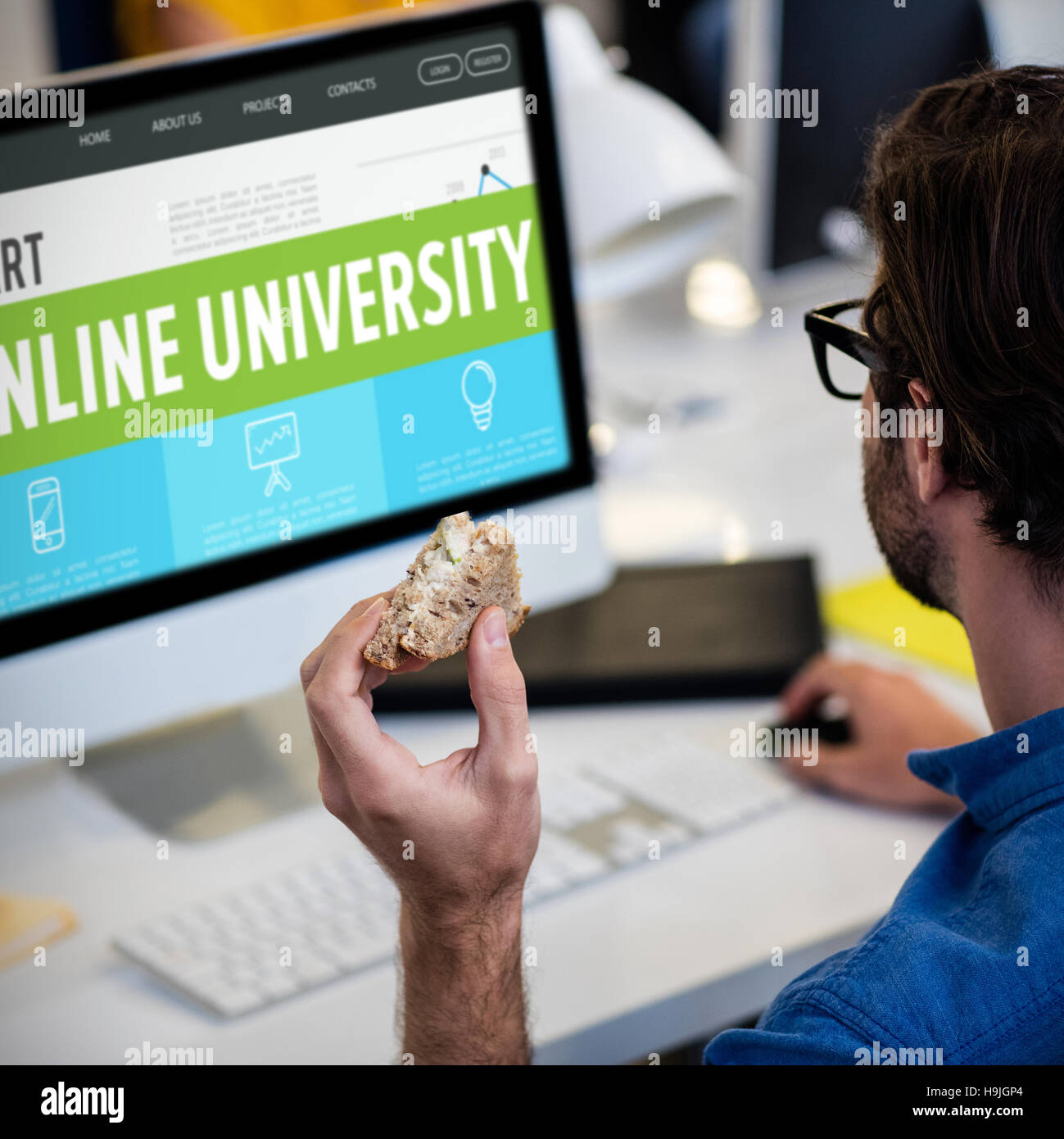 Immagine composita della università on line interface Foto Stock