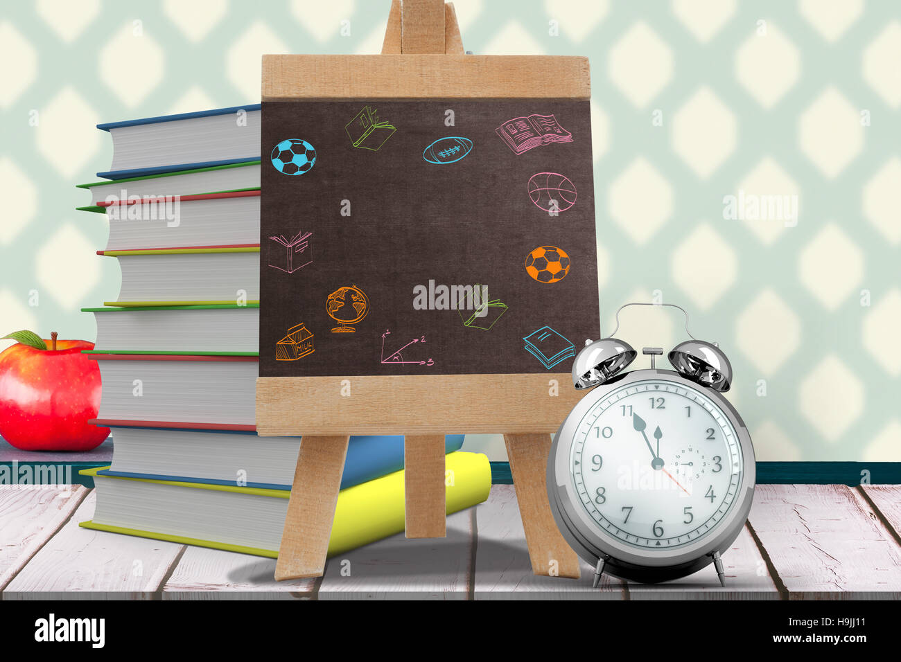 Immagine composita delle attività della scuola scarabocchi Foto Stock