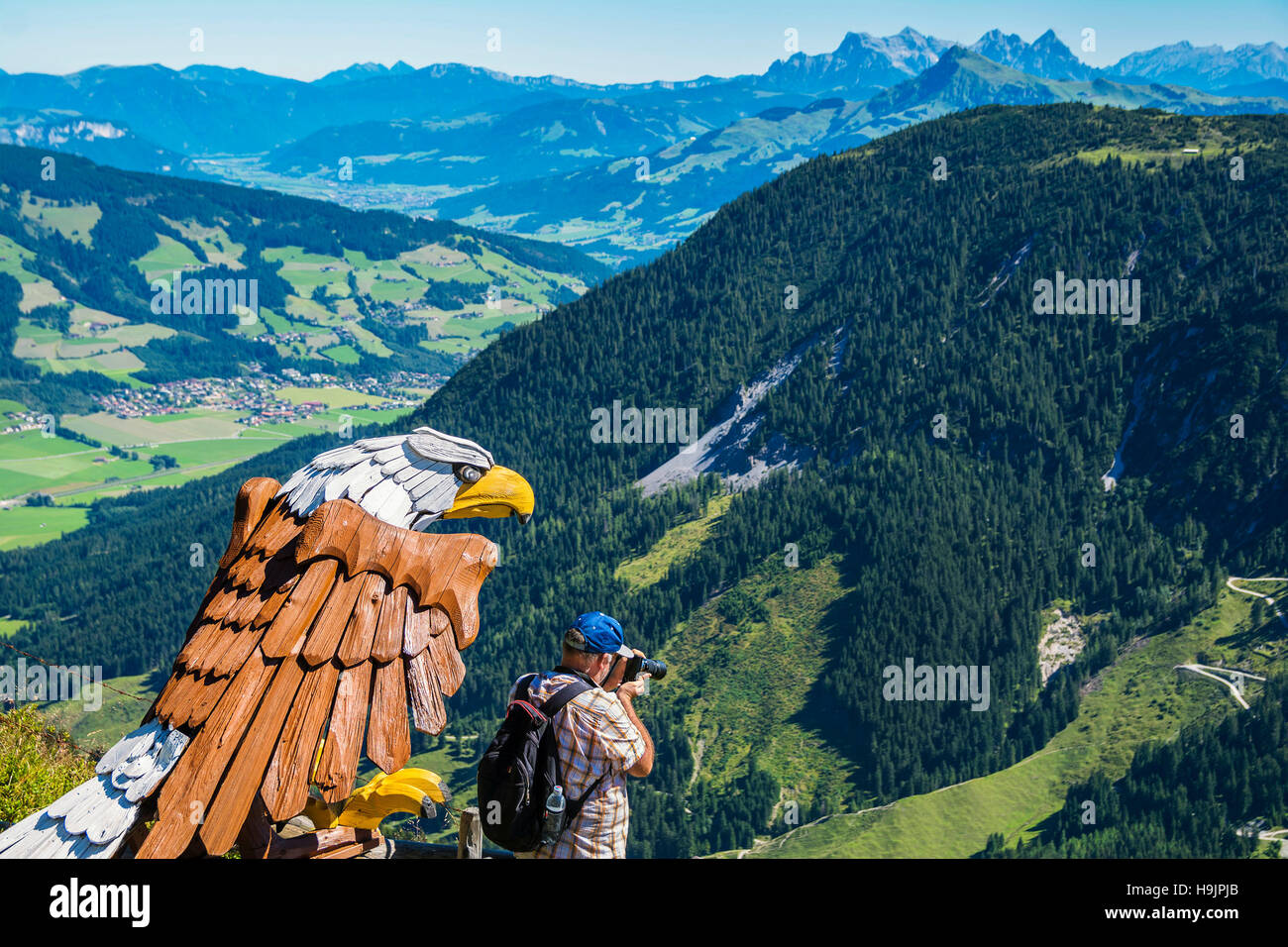 Alpinolino discovery park , sopra la valle di Brixen e westendorf village, kitzbuhel alpi, Tirolo, Austria. Foto Stock