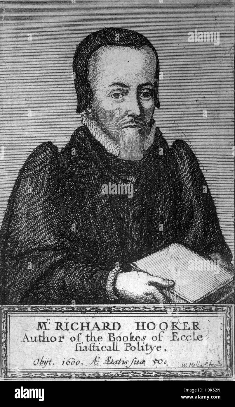 Richard Hooker, inglese sacerdote nella chiesa di Inghilterra e influente teologo. Foto Stock
